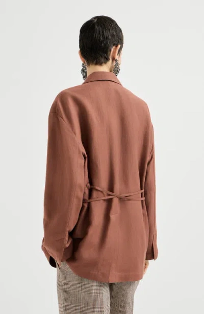 Brunello Cucinelli Monili-embellishment Blazer In Brown