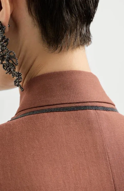 Brunello Cucinelli Monili-embellishment Blazer In Brown