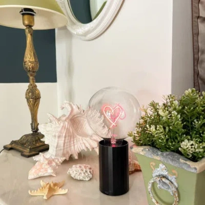 Mitb Heart Portable Table Lamp In Pink