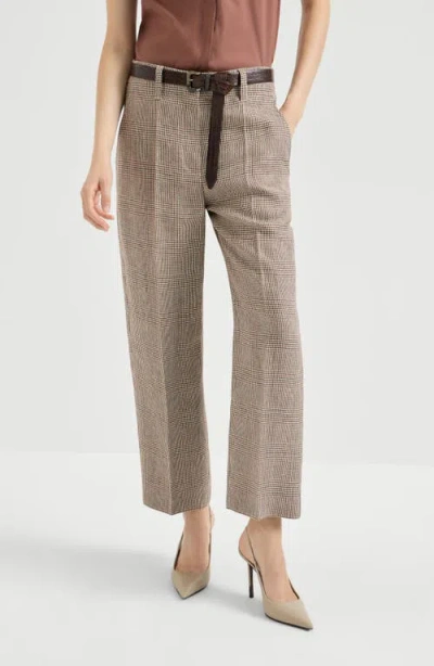 Brunello Cucinelli Square Cigarette Trousers In Brown