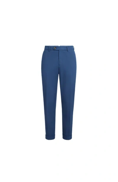Brunello Cucinelli Comfort Gabardine Trousers In Blue