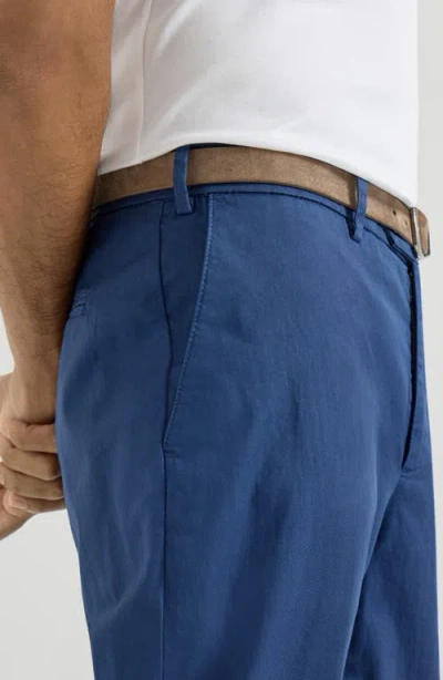 Brunello Cucinelli Comfort Gabardine Trousers In Blue