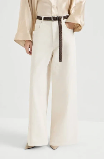 Brunello Cucinelli Monili-loop-detail Trousers In White