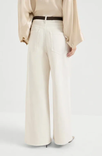 Brunello Cucinelli Monili-loop-detail Trousers In White