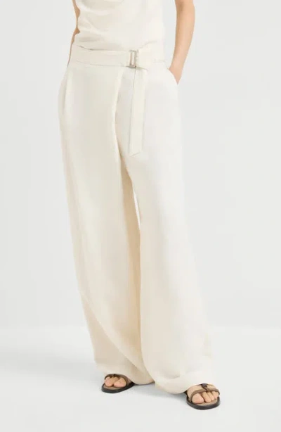 Brunello Cucinelli Sartorial Wrap Trousers In Neutral