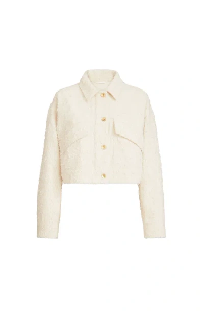 Brunello Cucinelli Fuzzy Denim Outerwear Jacket In Neutral