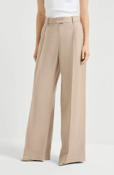 Brunello Cucinelli Loose Pleated Trousers In Pink