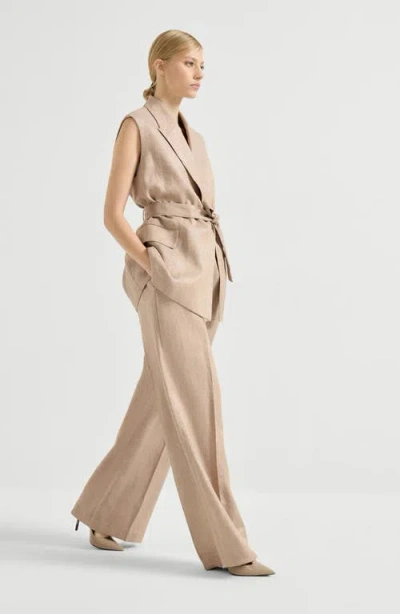 Brunello Cucinelli Loose Pleated Trousers In Pink