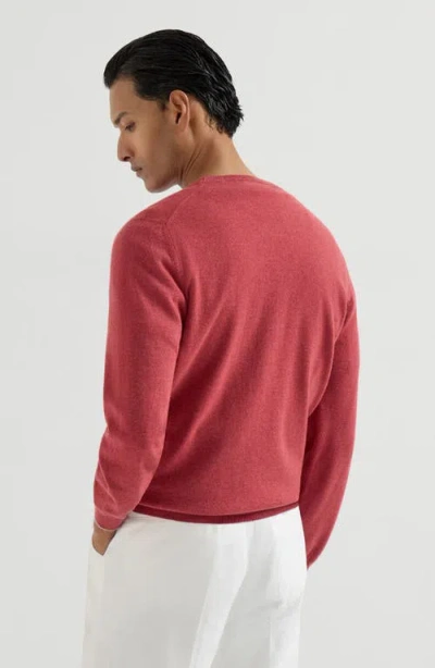 Brunello Cucinelli Ribbed Crew-neck Sweater In Red