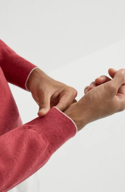 Brunello Cucinelli Ribbed Crew-neck Sweater In Red