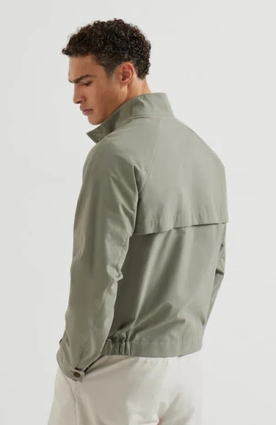 Brunello Cucinelli Water-resistant Gabardine Outerwear Jacket In Green