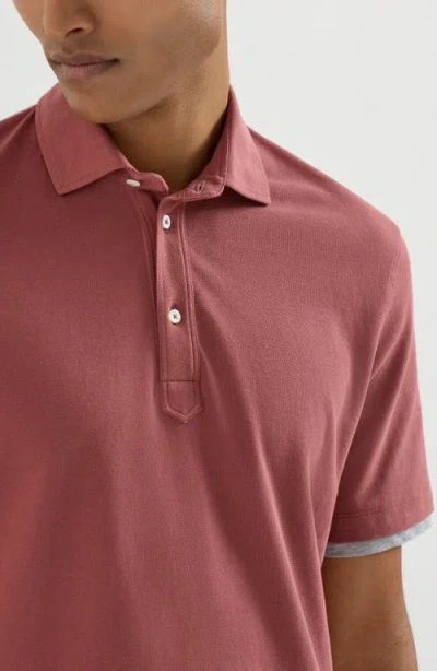 Brunello Cucinelli Short-sleeve Polo Shirt In Orange