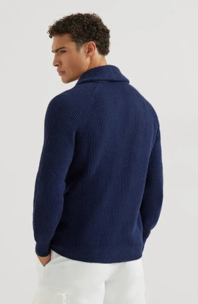 Brunello Cucinelli Ribbed-knit Cardigan In Black