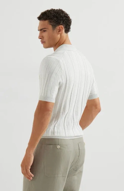 Brunello Cucinelli Button-fastening Short-sleeve Polo Shirt In Gray