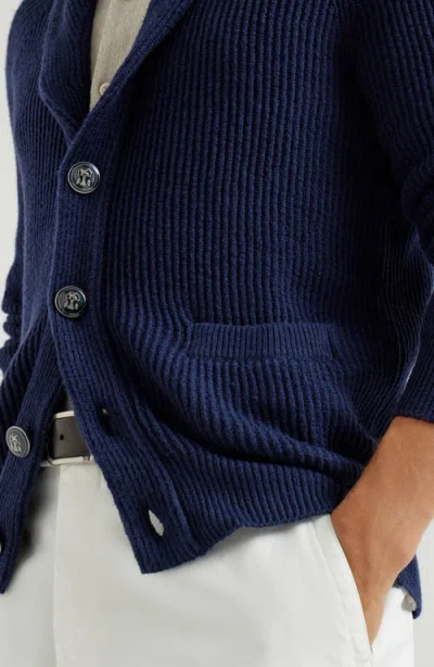 Brunello Cucinelli Ribbed-knit Cardigan In Black