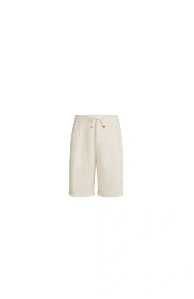 Brunello Cucinelli Gabardine Bermuda Shorts In White