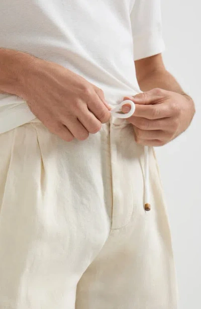 Brunello Cucinelli Gabardine Bermuda Shorts In White