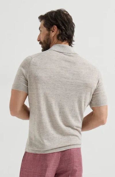 Brunello Cucinelli Short-sleeves Knit Polo Shirt In Gray