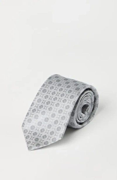 Brunello Cucinelli Geometric-patterned Silk Tie In Gray