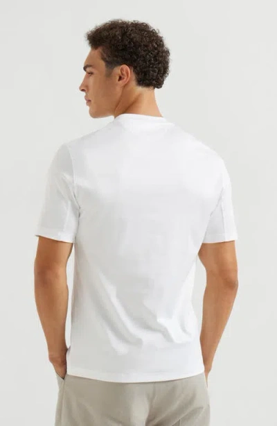 Brunello Cucinelli Men Crew-neck T-shirt With Graphic Print In White