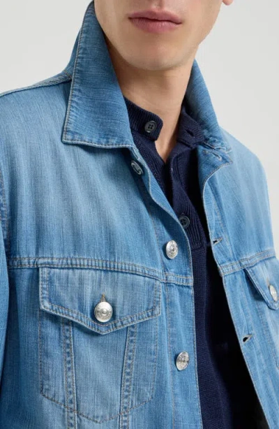 Brunello Cucinelli Denim Four-pocket Jacket In Blue