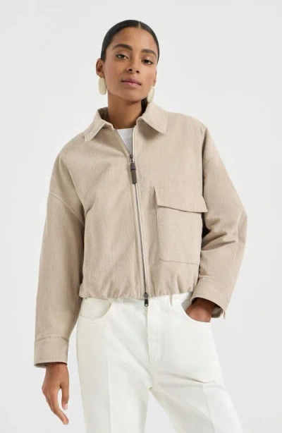 Brunello Cucinelli Vintage Corduroy Outerwear Jacket In Brown