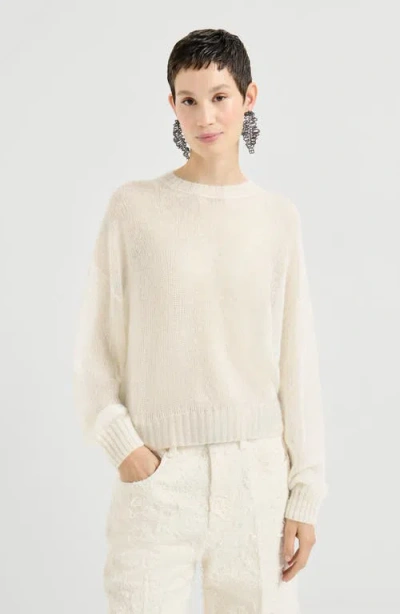 Brunello Cucinelli Mohair And Wool Sweater In Neutral