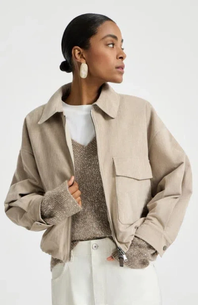 Brunello Cucinelli Vintage Corduroy Outerwear Jacket In Brown