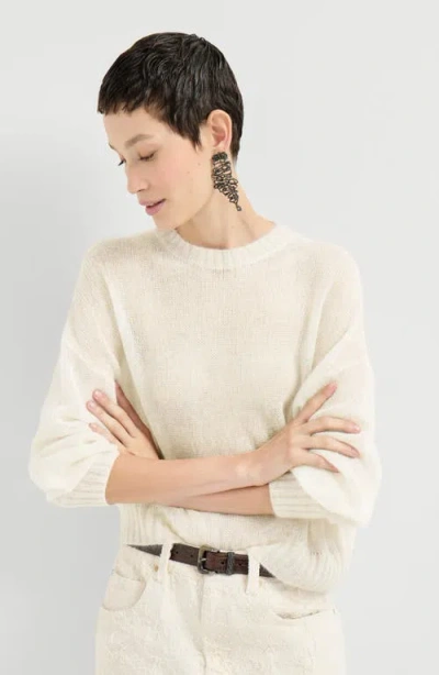 Brunello Cucinelli Mohair And Wool Sweater In Neutral