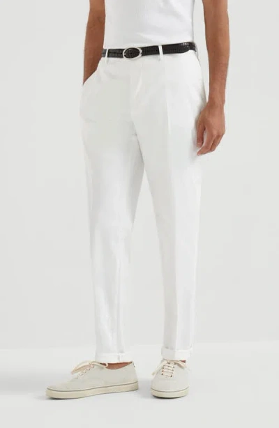Brunello Cucinelli Button-fastening Belt-loops Trousers In White