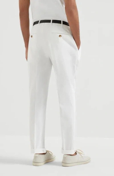 Brunello Cucinelli Button-fastening Belt-loops Trousers In White