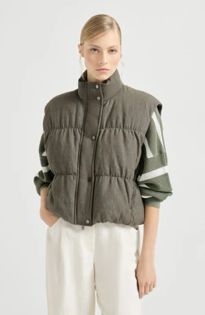 Brunello Cucinelli Twill-weave-fabric Vest In Green