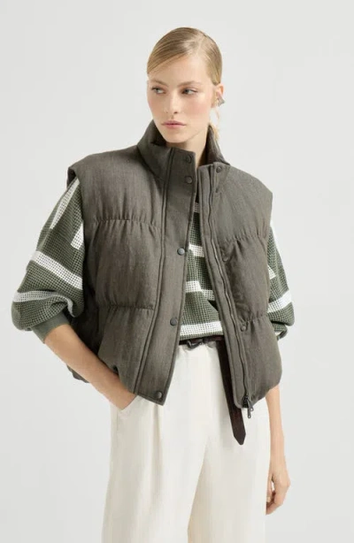 Brunello Cucinelli Twill-weave-fabric Vest In Green