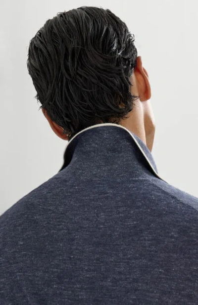 Brunello Cucinelli Long-sleeve Button-fastening Polo Shirt In Blue