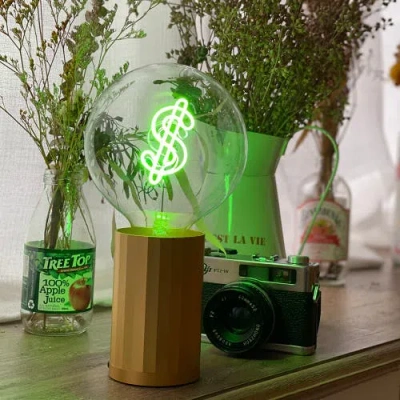 Mitb Dollar Sign Portable Table Lamp In Gold