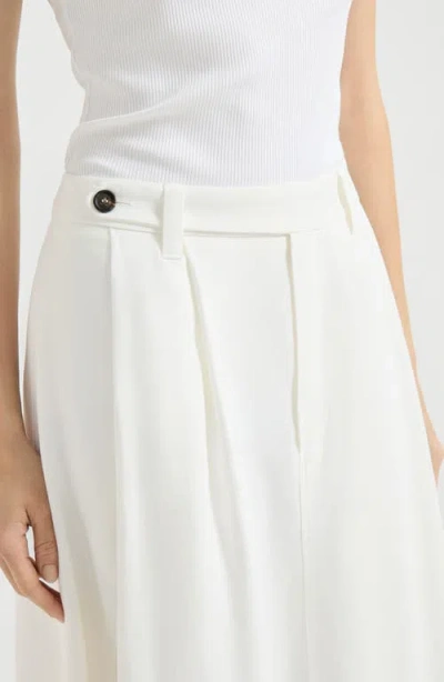 Brunello Cucinelli Twill Sartorial Skirt With Monili In White