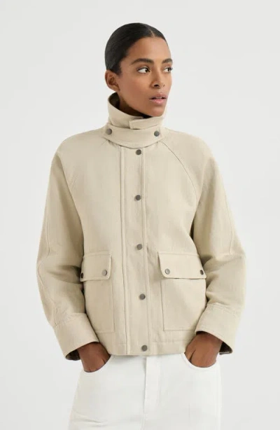 Brunello Cucinelli Canvas Outerwear Jacket In Neutral