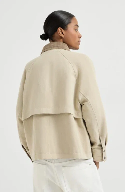 Brunello Cucinelli Canvas Outerwear Jacket In Neutral