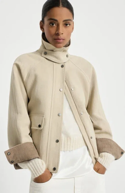 Brunello Cucinelli Canvas Outerwear Jacket In Neutral