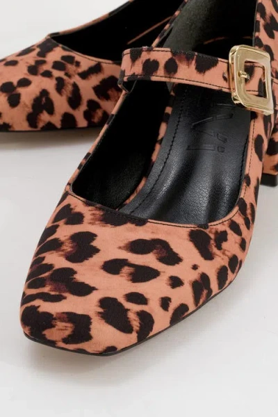 Prologue Shoes Dolva Block Heel Mary Jane Pump In Animal Print