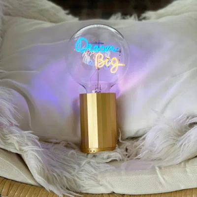 Mitb Dream Big Portable Table Lamp In Gold