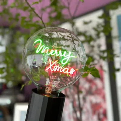 Mitb Merry Xmas Portable Table Lamp In Green