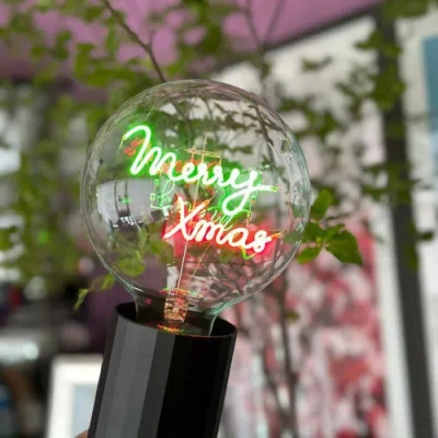 Mitb Merry Xmas Portable Table Lamp In Yellow