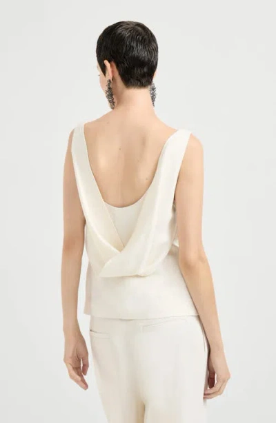 Brunello Cucinelli Fluid Twill Top In Neutral