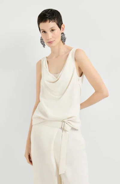 Brunello Cucinelli Fluid Twill Top In Neutral