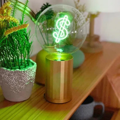 Mitb Dollar Sign Portable Table Lamp In Pink