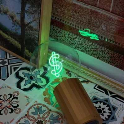 Mitb Dollar Sign Portable Table Lamp In Pink