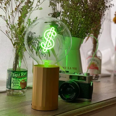 Mitb Dollar Sign Portable Table Lamp In Pink