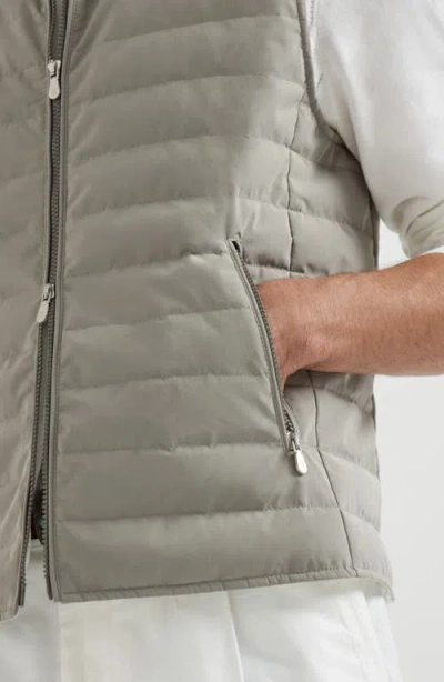 Brunello Cucinelli Nylon Down Vest In Gray