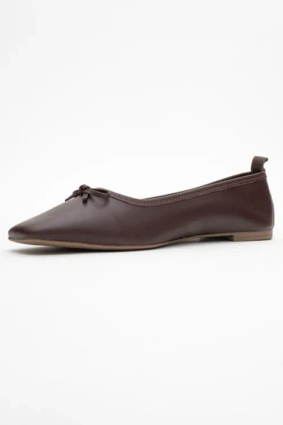 Forever & Always Shoes Sosa Leather Ballet Flats In Brown